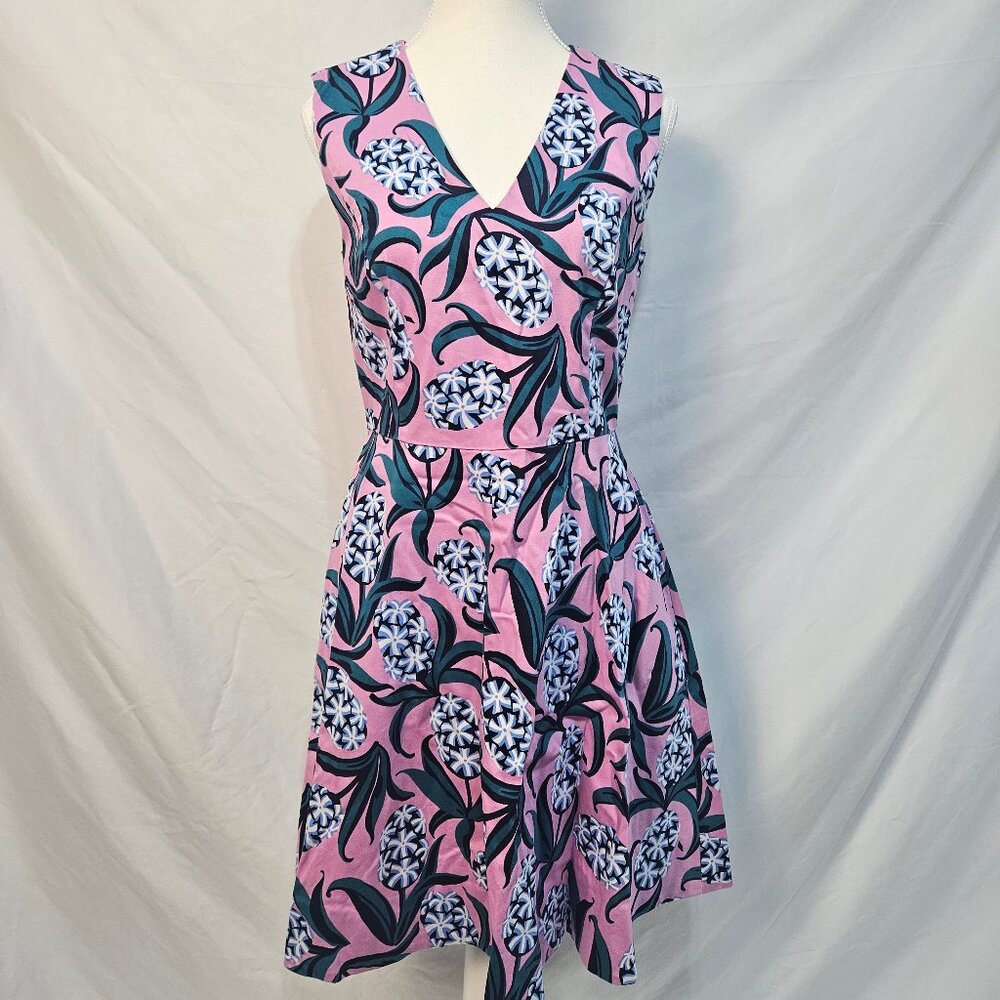 Draper James Pink Floral V-Neck Midi Dress